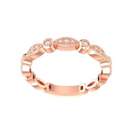 Rose Gold Diamond Bridal Ring 0.08 CT