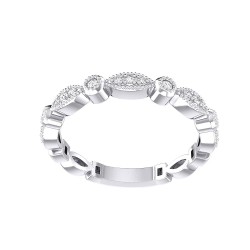White Gold Diamond Bridal Ring 0.08 CT