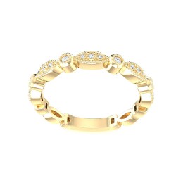 Yellow Gold Diamond Bridal Ring 0.08 CT