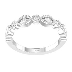 White Gold Bridal Stackable Band Ring 0.26 CT