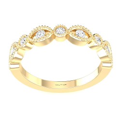 Yellow Gold Bridal Stackable Band Ring 0.26 CT