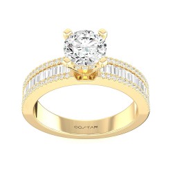 Yellow Gold Diamond Semi-Mount Ring Ring 0.60 CT