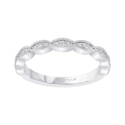 White Gold Bridal Stackable Band Ring 0.12 CT