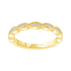 Yellow Gold Bridal Stackable Band Ring 0.12 CT