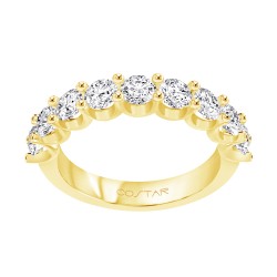 Yellow Gold Diamond Bridal Band Ring 1.45 CT