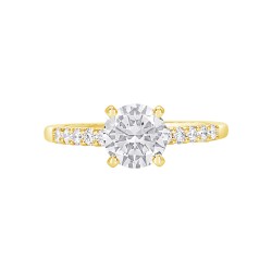Yellow Gold Diamond Bridal Semi Mount 0.22 CT