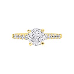 Yellow Gold Diamond Bridal Semi Mount 0.30 CT