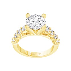 Yellow Gold Diamond Bridal Semi Mount 0.65 CT