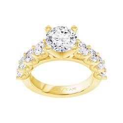 Yellow Gold Diamond Bridal Semi Mount 1.45 CT