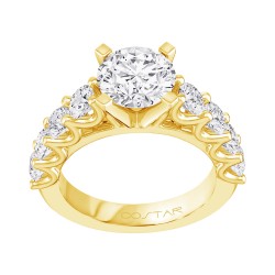 Yellow Gold Diamond Bridal Semi Mount 1.50 CT
