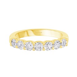 Yellow Gold Diamond Bridal Band Ring 0.75 CT