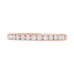 Rose Gold Diamond Bridal French Pave 0.35 CT