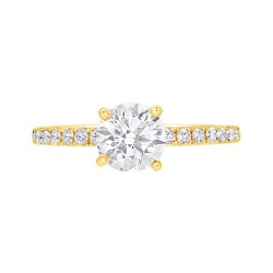 Yellow Gold Diamond Bridal Semi Mount 0.23 CT