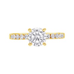 Yellow Gold Diamond Bridal Semi Mount 0.30 CT