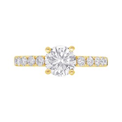 Yellow Gold Diamond Bridal Semi Mount 0.47 CT