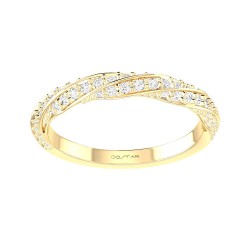 Yellow Gold Bridal Stackable Band Ring 0.35 CT