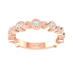 Rose Gold Bridal Stackable Band Ring 0.31 CT