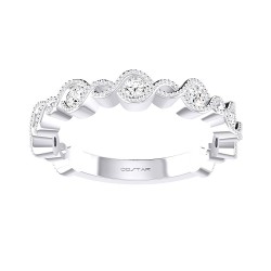 White Gold Bridal Stackable Band Ring 0.31 CT