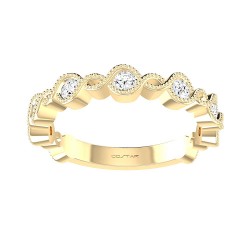 Yellow Gold Bridal Stackable Band Ring 0.31 CT