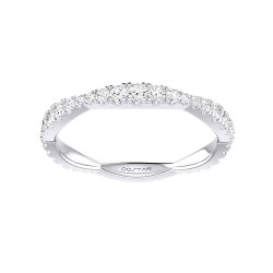 White Gold Bridal Stackable Band Ring 0.35 CT