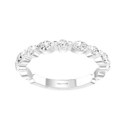 White Gold Diamond Bridal Band Ring 0.55 CT