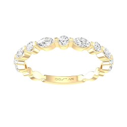 Yellow Gold Diamond Bridal Band Ring 0.50 CT
