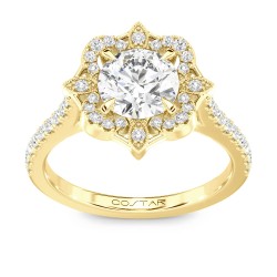 Yellow Gold Bridal Diamond Semi-Mount 0.30 CT