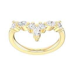 Yellow Gold Curved Band 0.41 CT