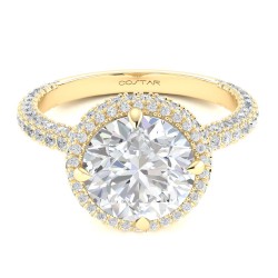 Yellow Gold Bridal Semi-Mount Diamond Ring 0.88 CT