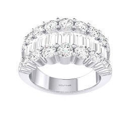 White Gold Diamond Fashion Ring  2.70 CT