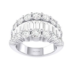 White Gold Diamond Fashion Ring  3.30 CT