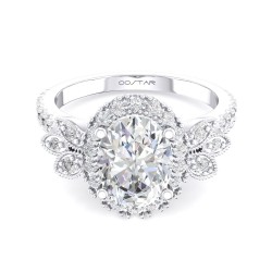 White Gold Bridal Semi-Mount Diamond Ring 0.42 CT