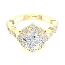 Yellow Gold Bridal Semi-Mount Diamond Ring 0.45 CT