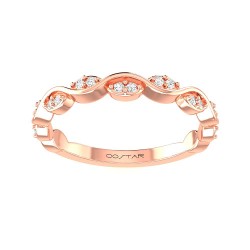 Rose Gold Diamond Band Ring 0.11 CT