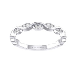 White Gold Bridal Stackable Band Ring 0.11 CT