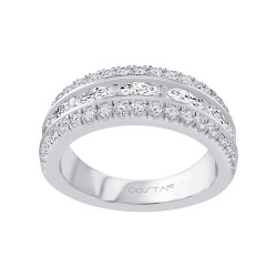 White Gold Diamond Fashion Ring  0.83 CT