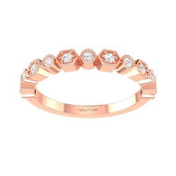 Rose Gold Bridal Stackable Band Ring 0.17 CT