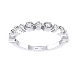 White Gold Bridal Stackable Band Ring 0.17 CT
