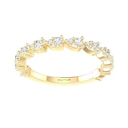 Yellow Gold Bridal Stackable Band Ring 0.30 CT