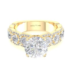 Yellow Gold Bridal Diamond Ring 1.15 CT