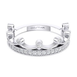 White Gold Bridal Stackable Band Ring 0.30 CT