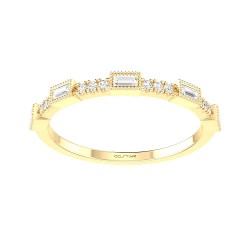 Yellow Gold Bridal Stackable Band Ring 0.15 CT