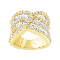 Yellow Gold Diamond Fashion Ring  2.61 CT