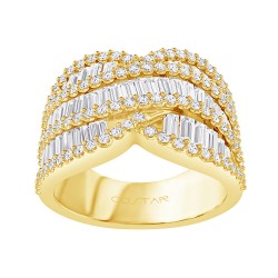 Yellow Gold Diamond Fashion Ring  2.00 CT