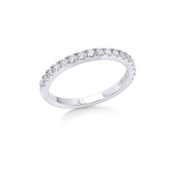 White Gold Diamond Band Birthstone Ring 0.33 CT