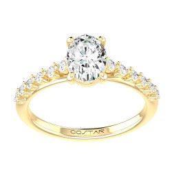 Yellow Gold Bridal Diamond Ring 0.15 CT