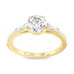 Yellow Gold Diamond Bridal Semi-Mount 0.22 CT