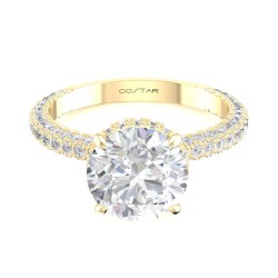 Yellow Gold Bridal Diamond Diamond Semi-Mount Ring 0.74 CT