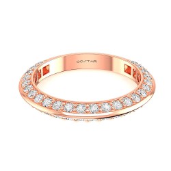 Rose Gold Bridal Stackable Band Ring 0.85 CT