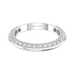 White Gold Bridal Stackable Band Ring 0.85 CT